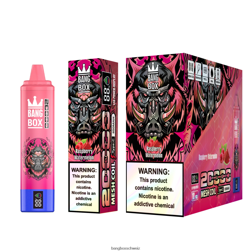 Bang Box Preis 26T82H53 Himbeer-Wassermelone | Bang Box 20.000 Züge intelligenter Bildschirm