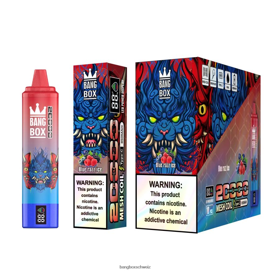 Bang Box Preis 26T82H59 blaues Razz-Eis | Bang Box 20.000 Züge intelligenter Bildschirm