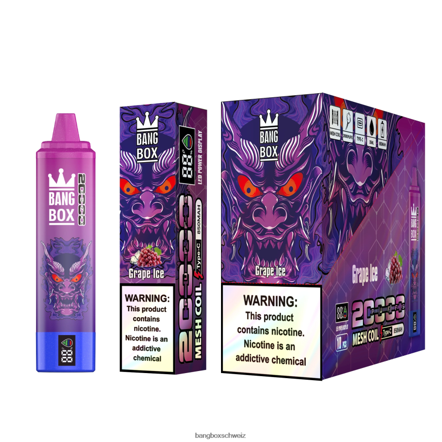 Bang Box Schweiz 26T82H61 Traubeneis | Bang Box 20.000 Züge intelligenter Bildschirm