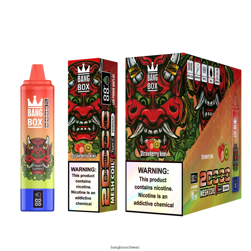 Bang Box Vape 26T82H51 Erdbeer-Kiwi | Bang Box 20.000 Züge intelligenter Bildschirm