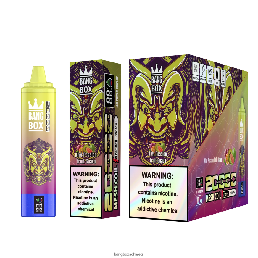 Bang Box Zürich 26T82H50 Kiwi, Passionsfrucht, Guave | Bang Box 20.000 Züge intelligenter Bildschirm