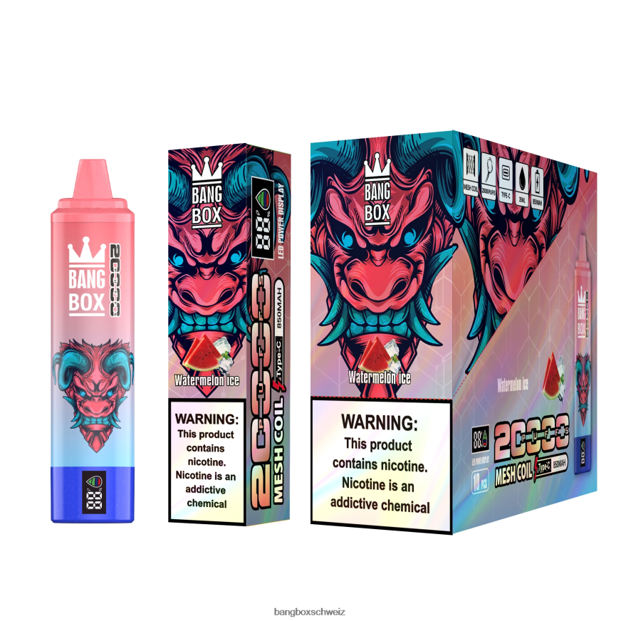 Bang Box Zürich 26T82H56 Wassermeloneneis | Bang Box 20.000 Züge intelligenter Bildschirm
