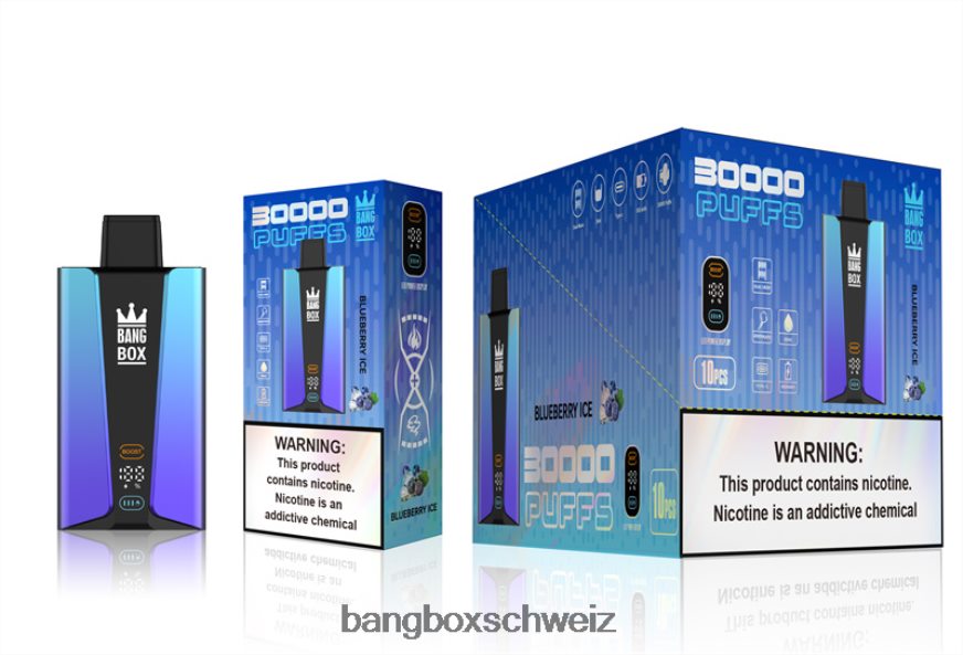 Bang Box Schweiz 26T82H79 Blaubeereis | Bang Box 30.000 Züge intelligenter Bildschirm