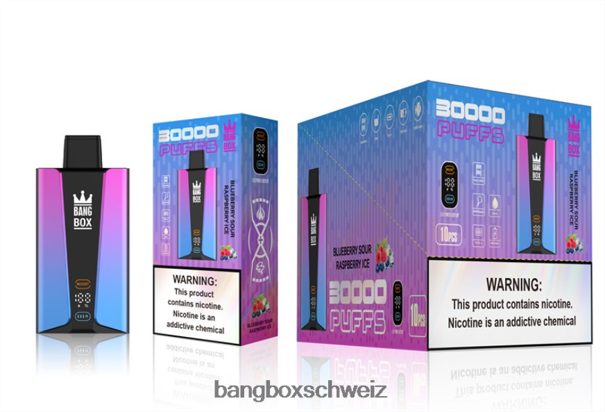 Bang Box Vape 26T82H81 Blaubeer-Sauer-Himbeereis | Bang Box 30.000 Züge intelligenter Bildschirm