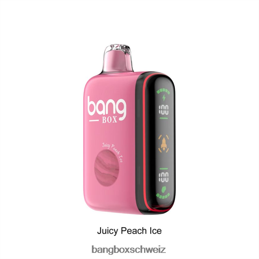 Bang Box Preis 26T82H29 saftiges Pfirsicheis | Bang Box 9000–18000 Züge, intelligente Leistungsanzeige