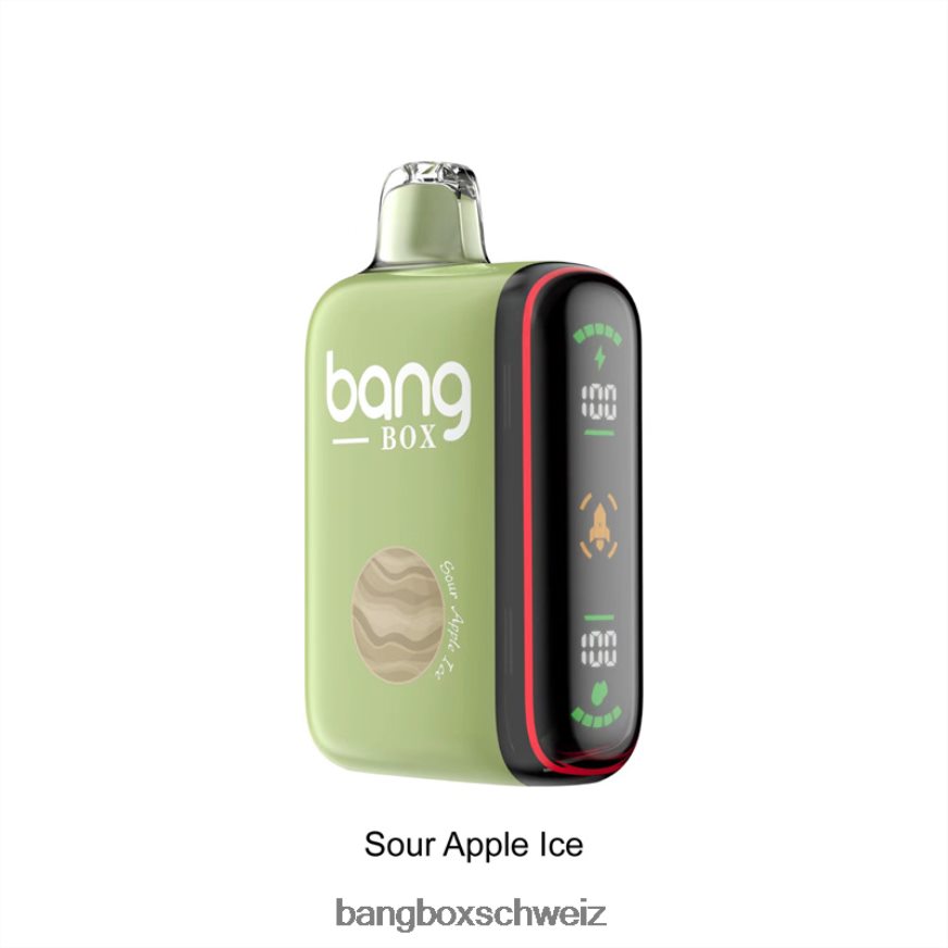 Bang Box Vape Kaufen 26T82H28 saures Apfeleis | Bang Box 9000–18000 Züge, intelligente Leistungsanzeige