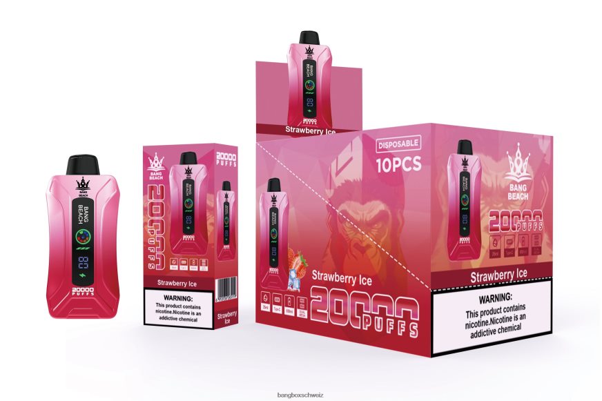 Bang Box Kaufen 26T82H6 Erdbeereis | Bang Beach 20000 Züge Smart Screen Vape