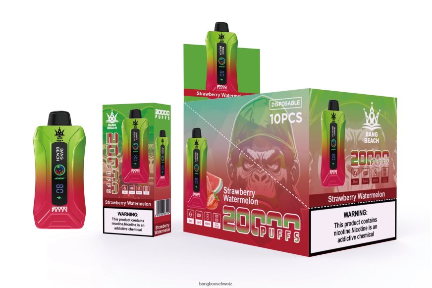 Bang Box Vape 26T82H3 Erdbeerwassermelone | Bang Beach 20000 Züge Smart Screen Vape