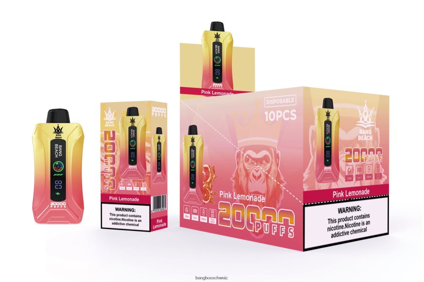 Bang Box Vape Kaufen 26T82H4 rosa Limonade | Bang Beach 20000 Züge Smart Screen Vape