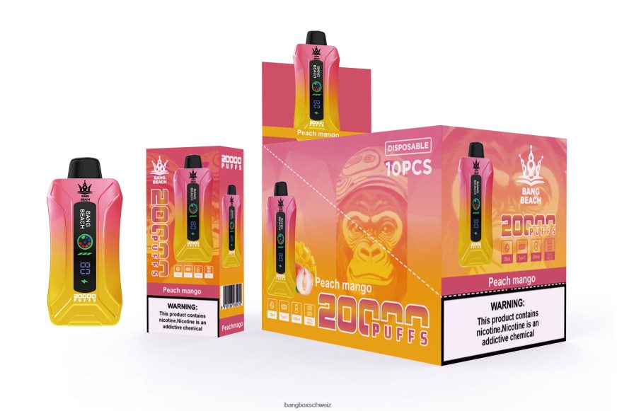 Bang Box Zürich 26T82H2 Pfirsich-Mango | Bang Beach 20000 Züge Smart Screen Vape