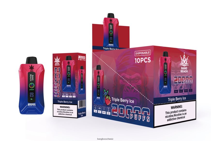 Bang Box Zürich 26T82H8 dreifaches Beereneis | Bang Beach 20000 Züge Smart Screen Vape