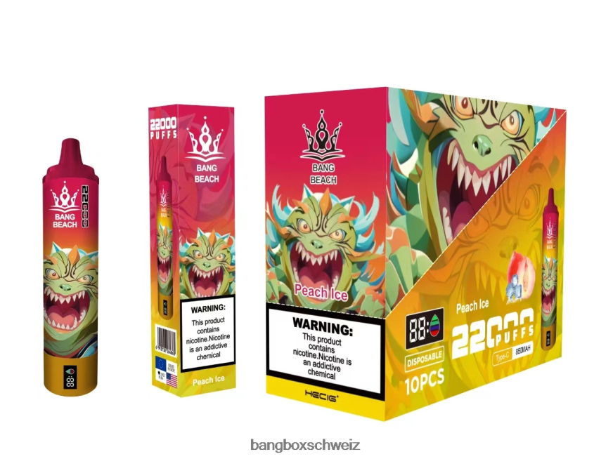 Bang Box Vape Kaufen 26T82H16 Pfirsicheis | Bang Beach 22000 Züge intelligenter Bildschirm